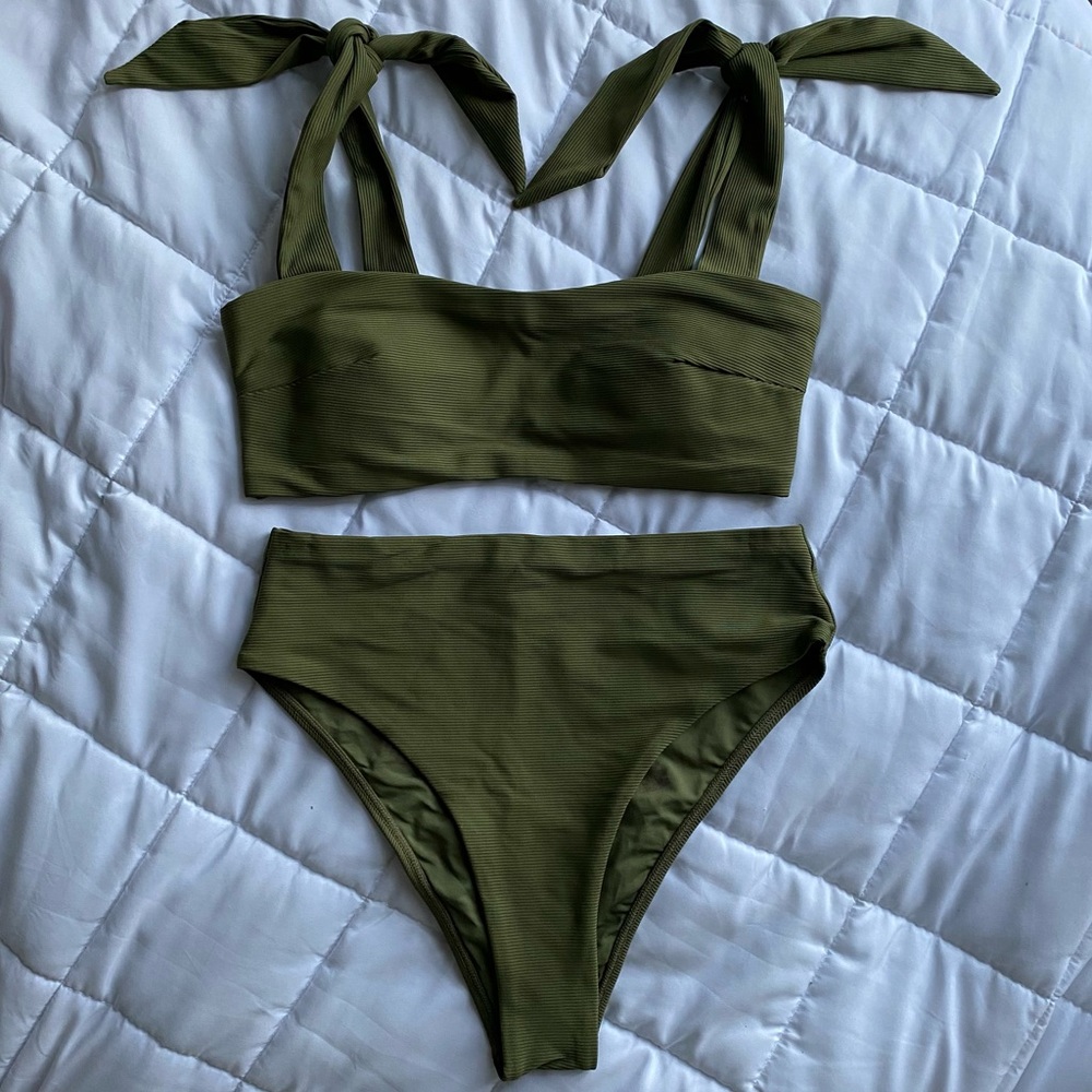 NWOT touché high waist rib bikini
